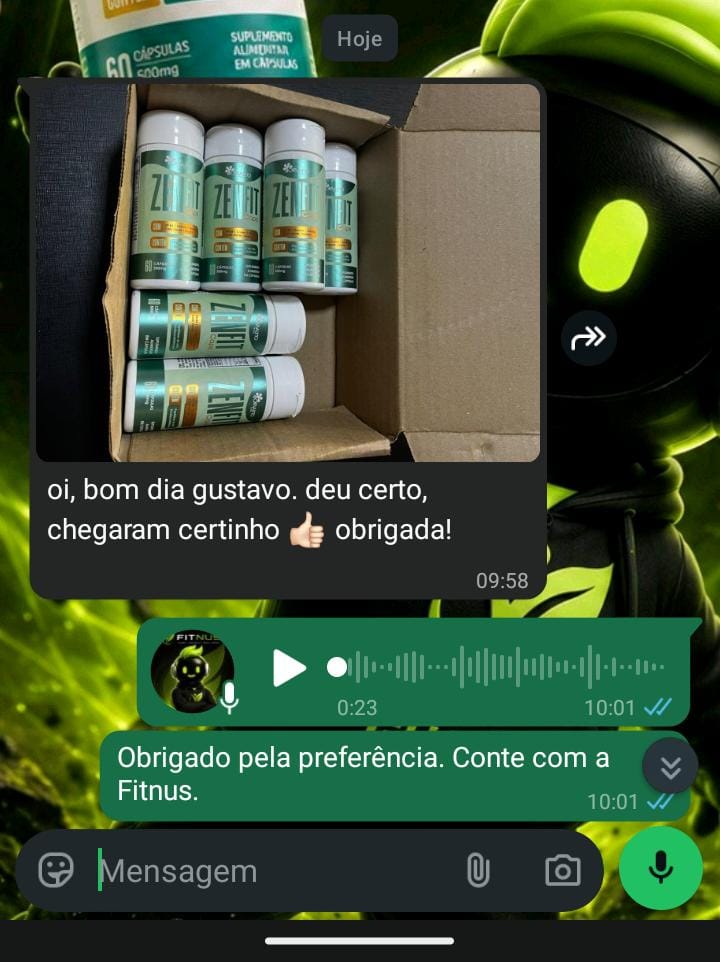 Conversa de cliente confirmando o recebimento do pedido